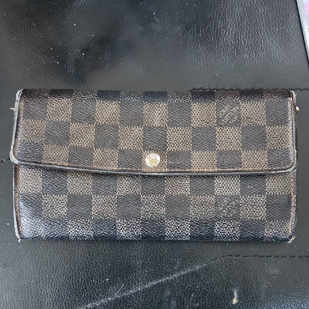 Louis Vuitton Black and Brown Checkered Wallet
